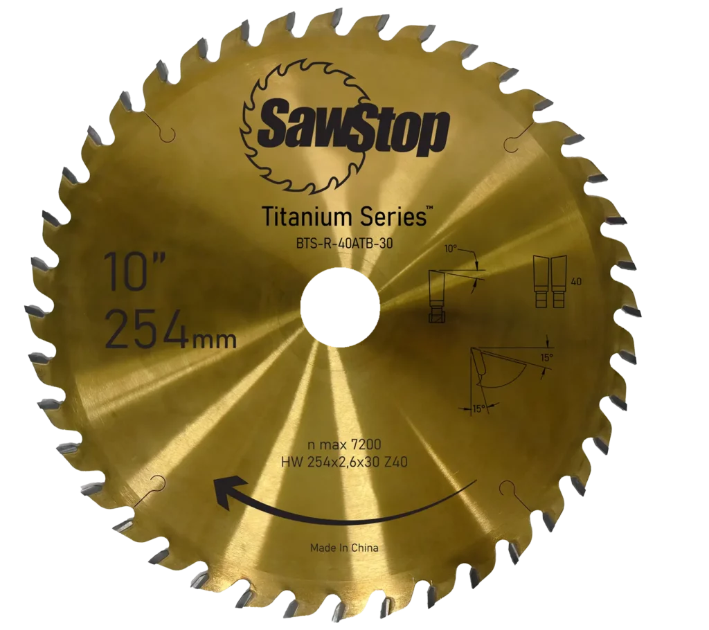 40-tooth SawStop titanium saw blade